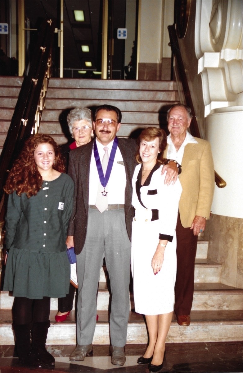 Rich with his family after receiving the Police Star medal