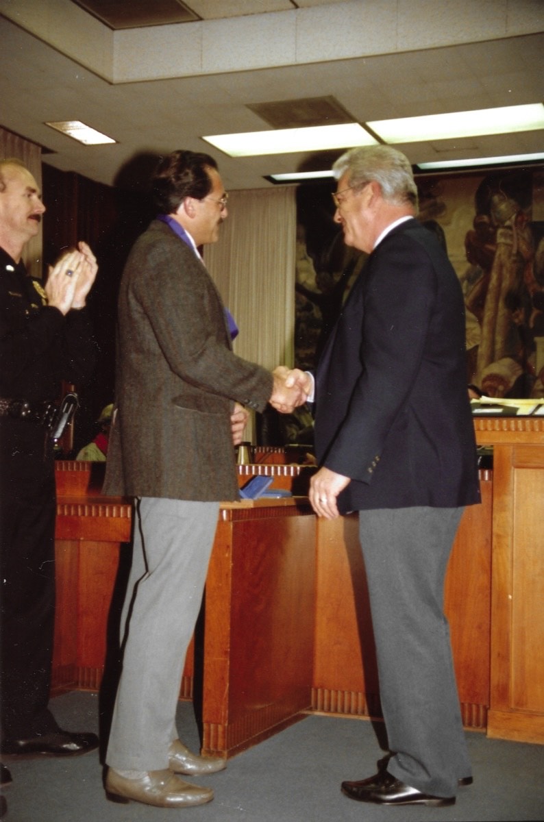 Rich receiving the Police Star award